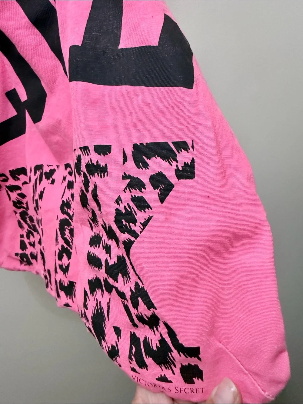 Y2K Victoria’s Secret Pink Hot Pink Cheetah Print Love Shoulder Bag Tote Canvas